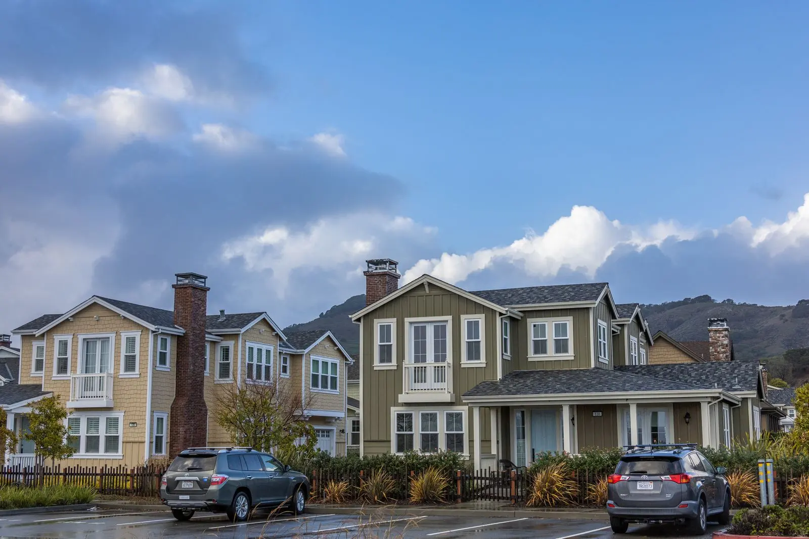 A residential street on a sunny day